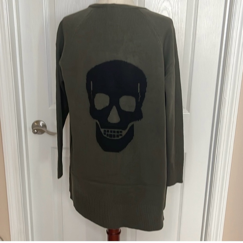 Sweet Romeo Skull Cardigan Goth Gothic Open Front Sweater NWT